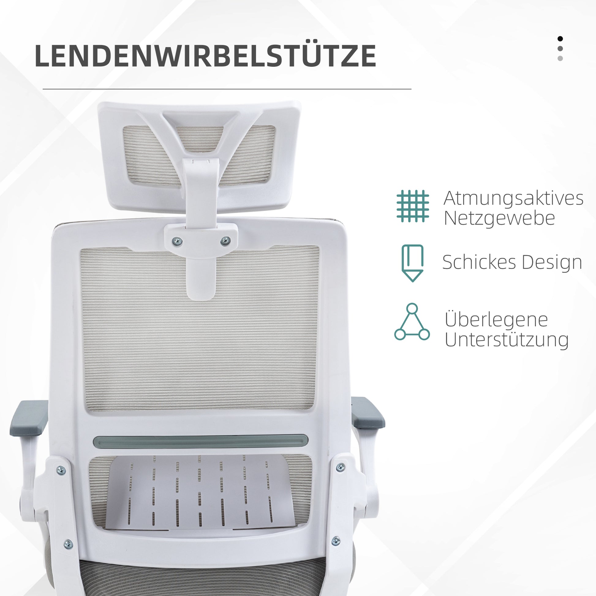 Bürostuhl Schreibtischstuhl Office-Stuhl, höhenverstellbar, 1 Kopfstütze, 58 x 61 x 119 cm