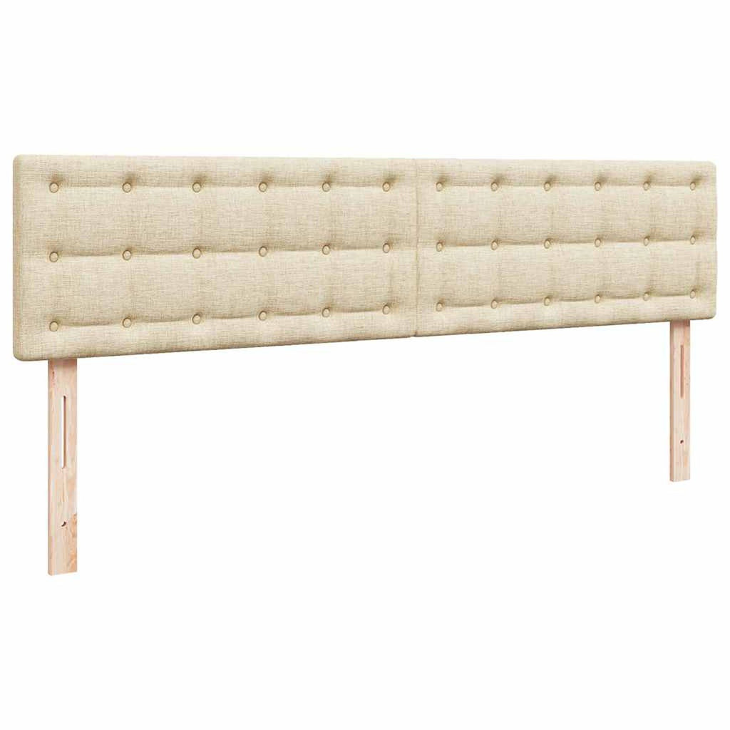 Ottomane Bett Mit Matratze & Topper, LED, Stoff Creme – Konfigurierbar!!!