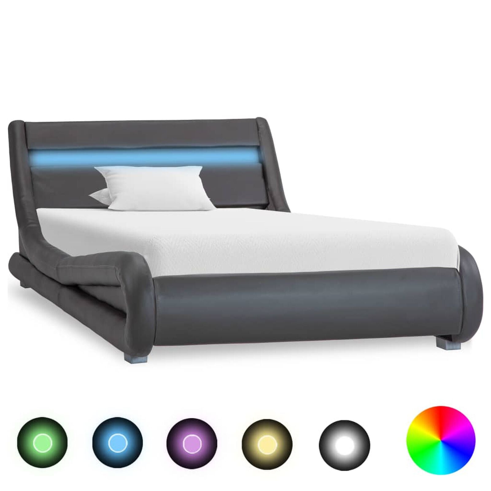 Bettgestell Mit Led, Kunstleder, 100 cm & 180 cm Breit