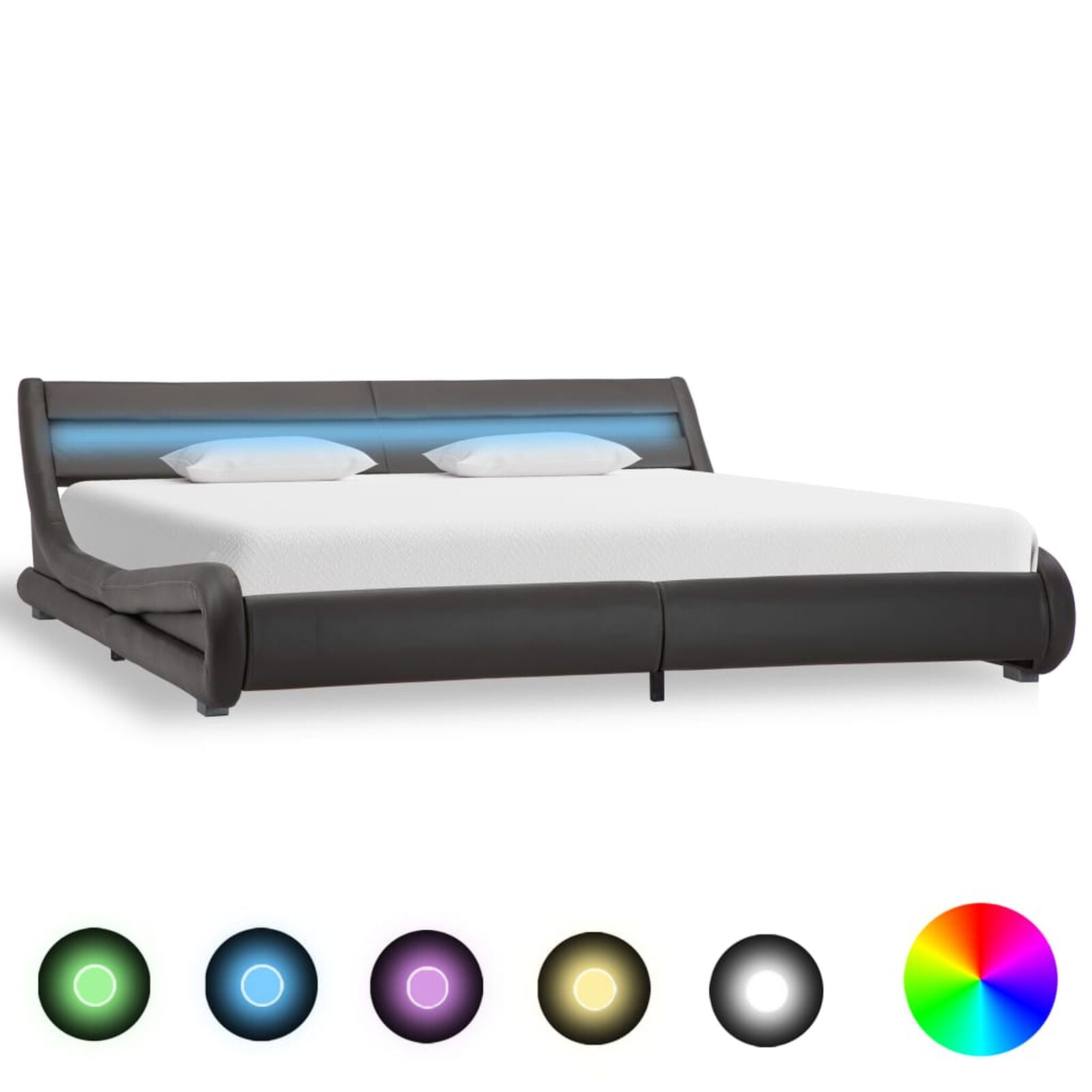 Bettgestell Mit Led, Kunstleder, 100 cm & 180 cm Breit