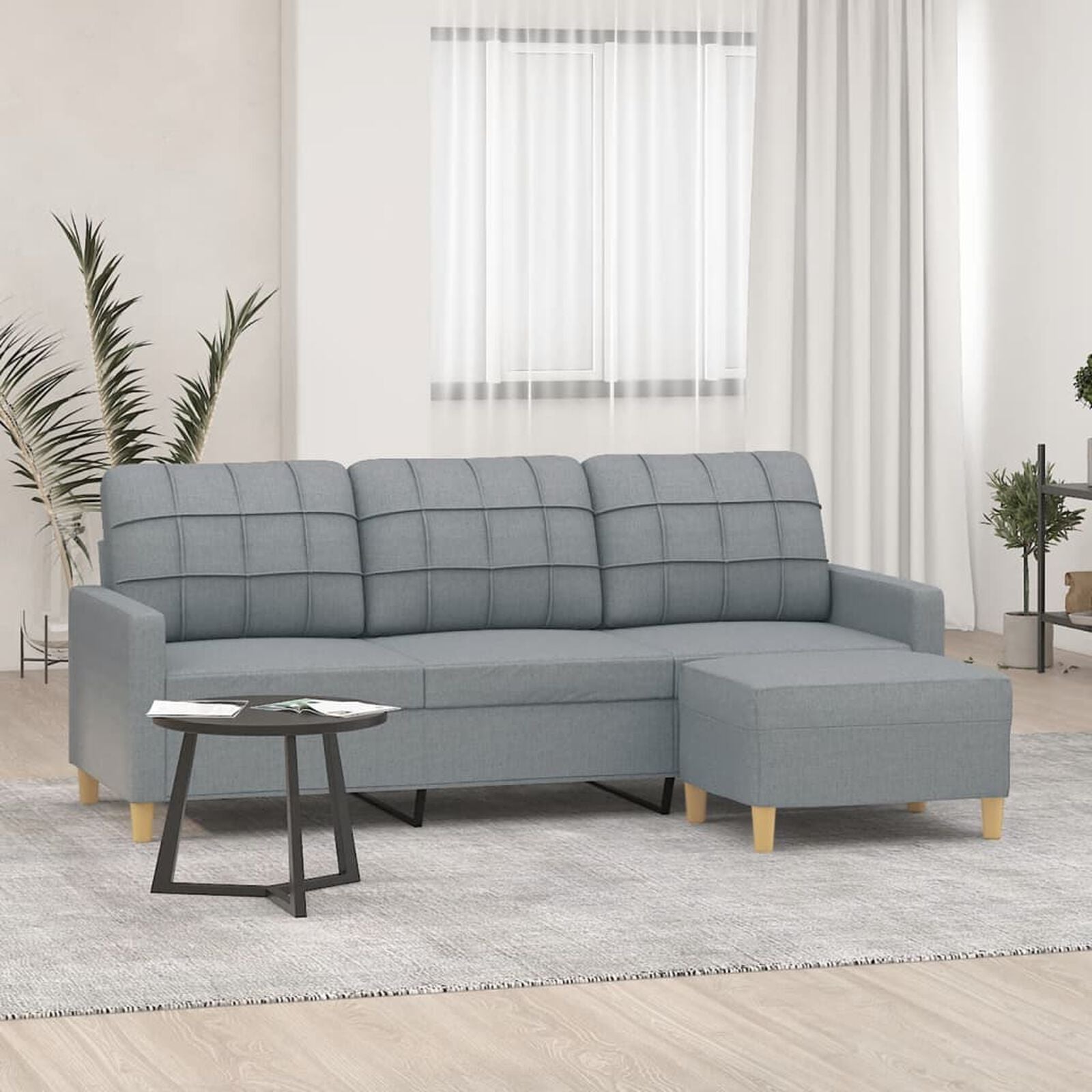 3-Sitzer-Sofa Mit Hocker Stoff - Konfigurierbare Farben!!!