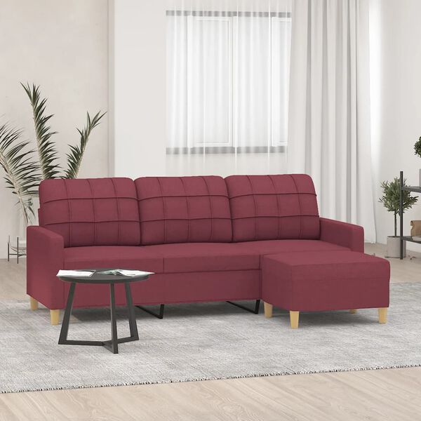 3-Sitzer-Sofa Mit Hocker Stoff - Konfigurierbare Farben!!!