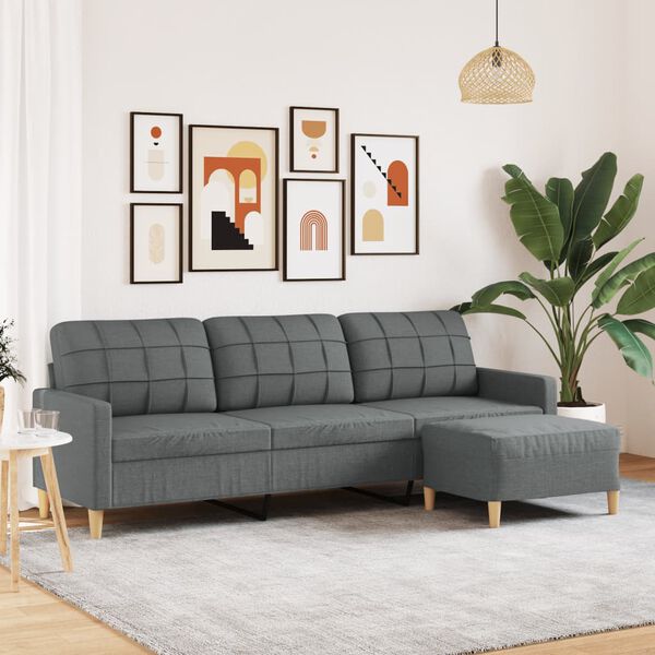 3-Sitzer-Sofa Mit Hocker Stoff - Konfigurierbare Farben!!!