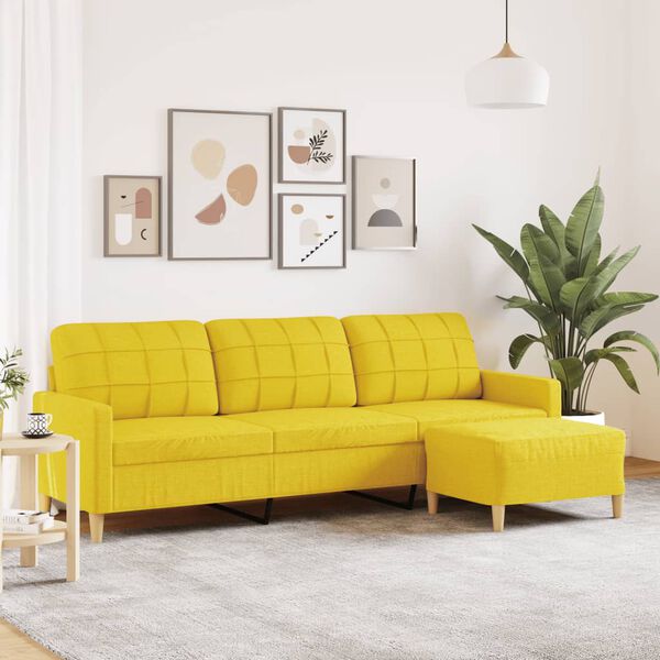 3-Sitzer-Sofa Mit Hocker Stoff - Konfigurierbare Farben!!!