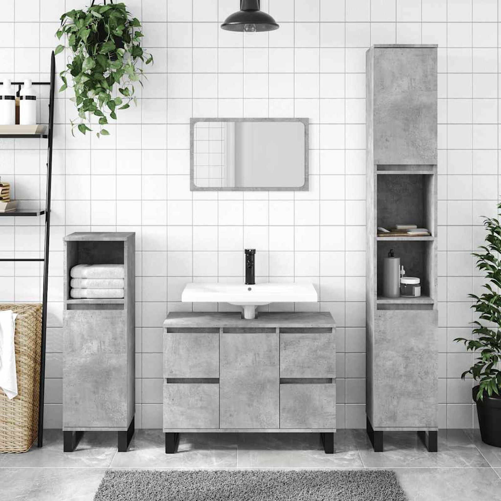 Waschbeckenunterschrank Artisan-Eiche 80X33X60 Cm Holzwerkstoff