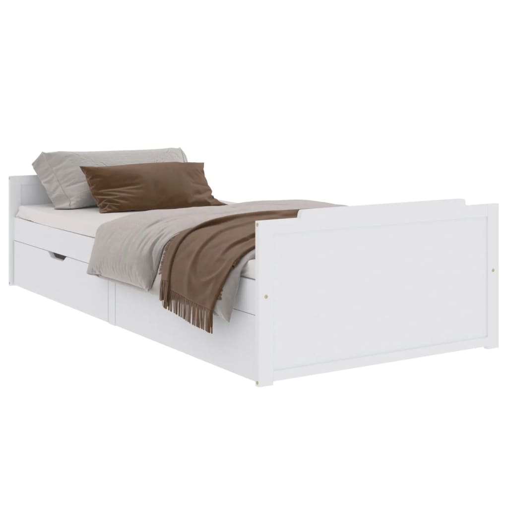 Massivholzbett Mit Schubladen Kiefer 90X200 Cm  – Farben Konfigurierbar!!!