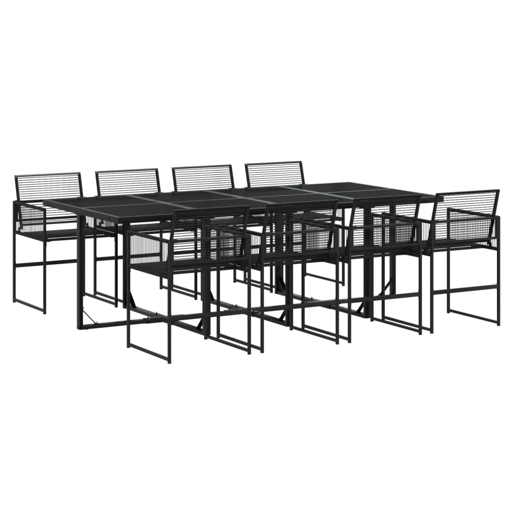 5-Tlg. Garten-Essgruppe Schwarz Poly Rattan - Konfigurierbar!