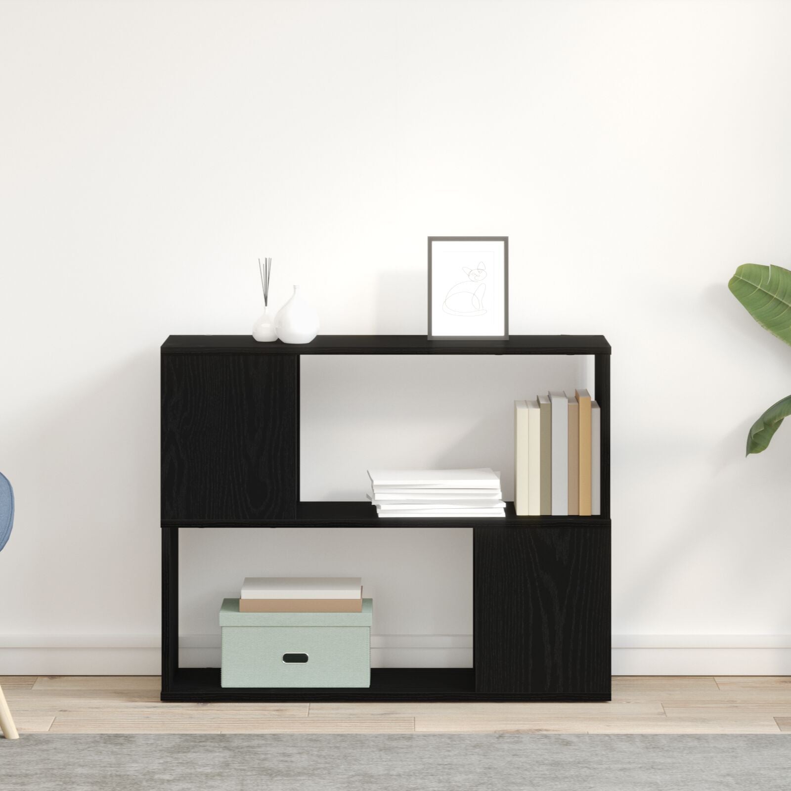 Regal, Bücherständer Schwarze Eiche Holzwerkstoff Schwarz Eiche - Konfigurierbare Größen!!!