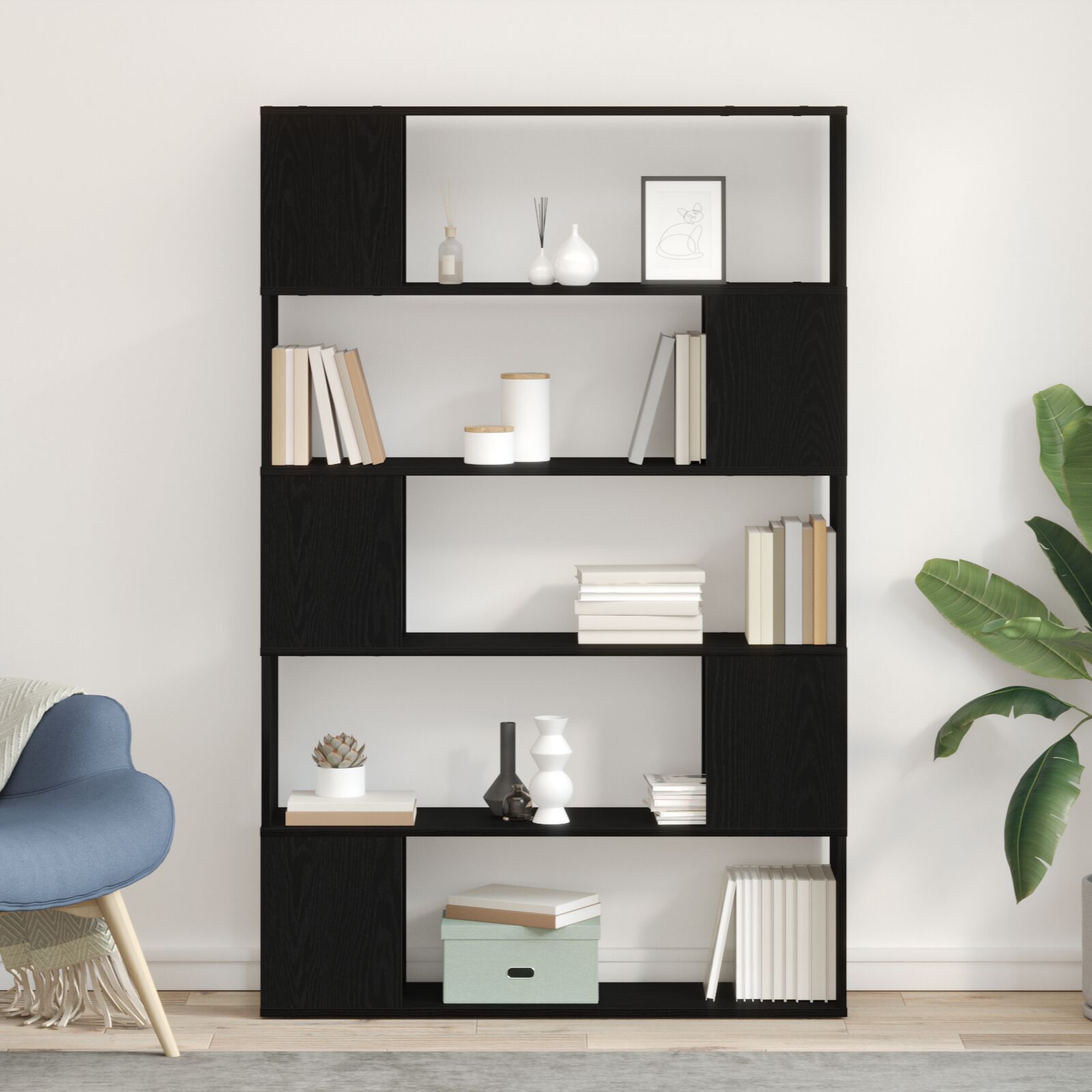Regal, Bücherständer Schwarze Eiche Holzwerkstoff Schwarz Eiche - Konfigurierbare Größen!!!