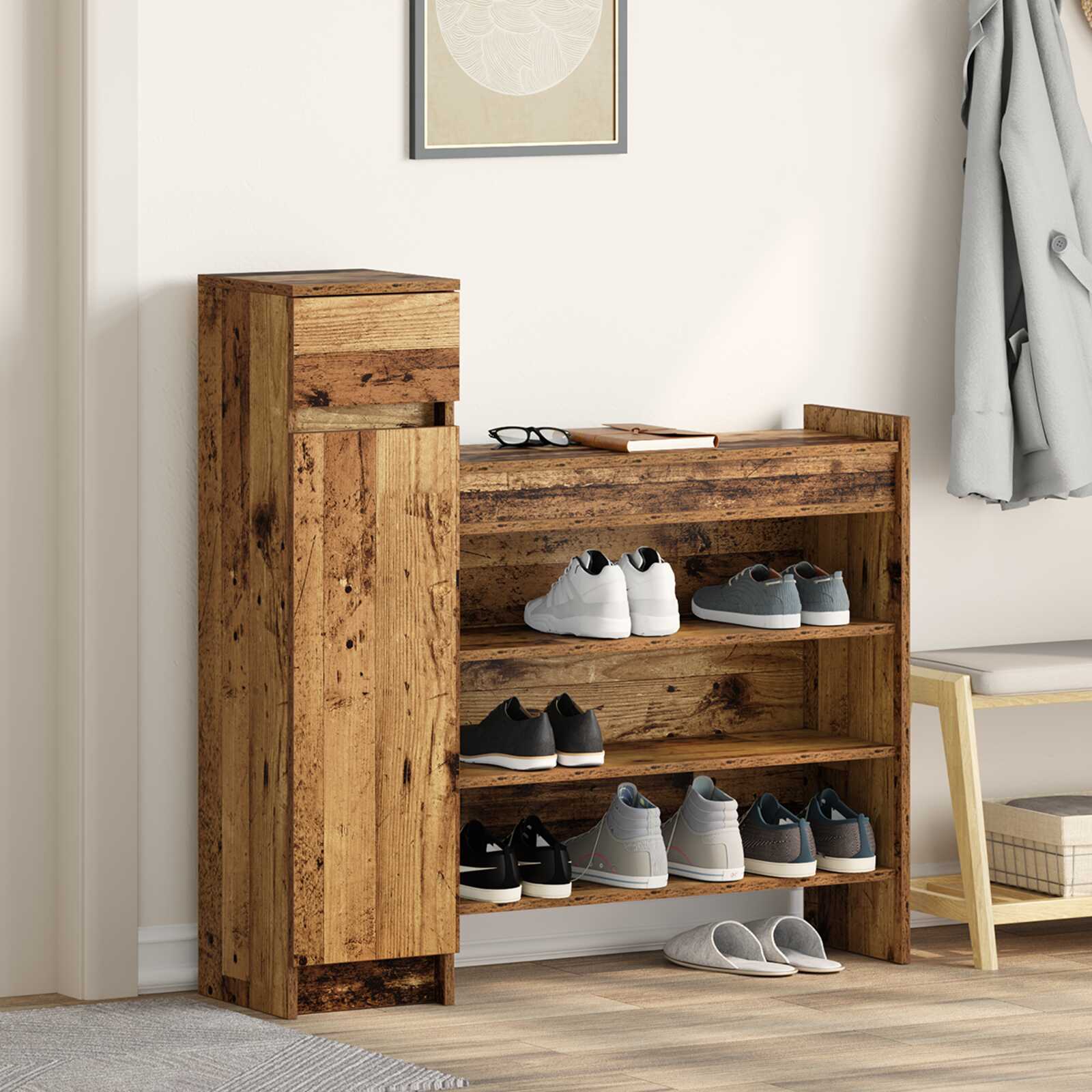 Schuhschrank 100,5X28X100 cm Holzwerkstoff - Konfigurierbare Farben