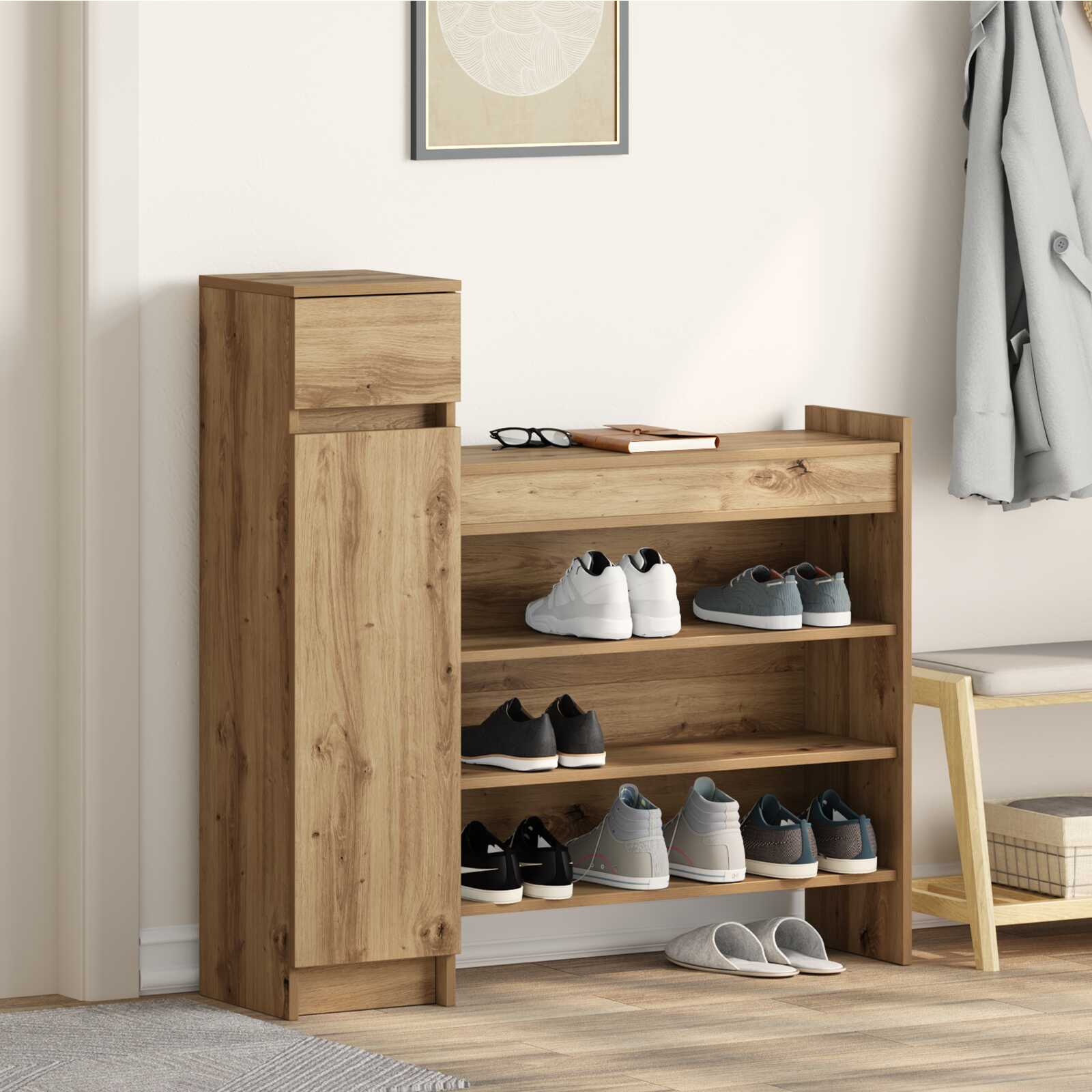Schuhschrank 100,5X28X100 cm Holzwerkstoff - Konfigurierbare Farben