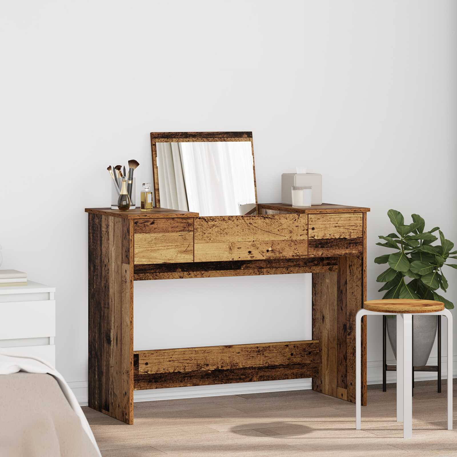 Schminktisch Mit Spiegel 100X45X76 cm - Konfigurierbare Farben