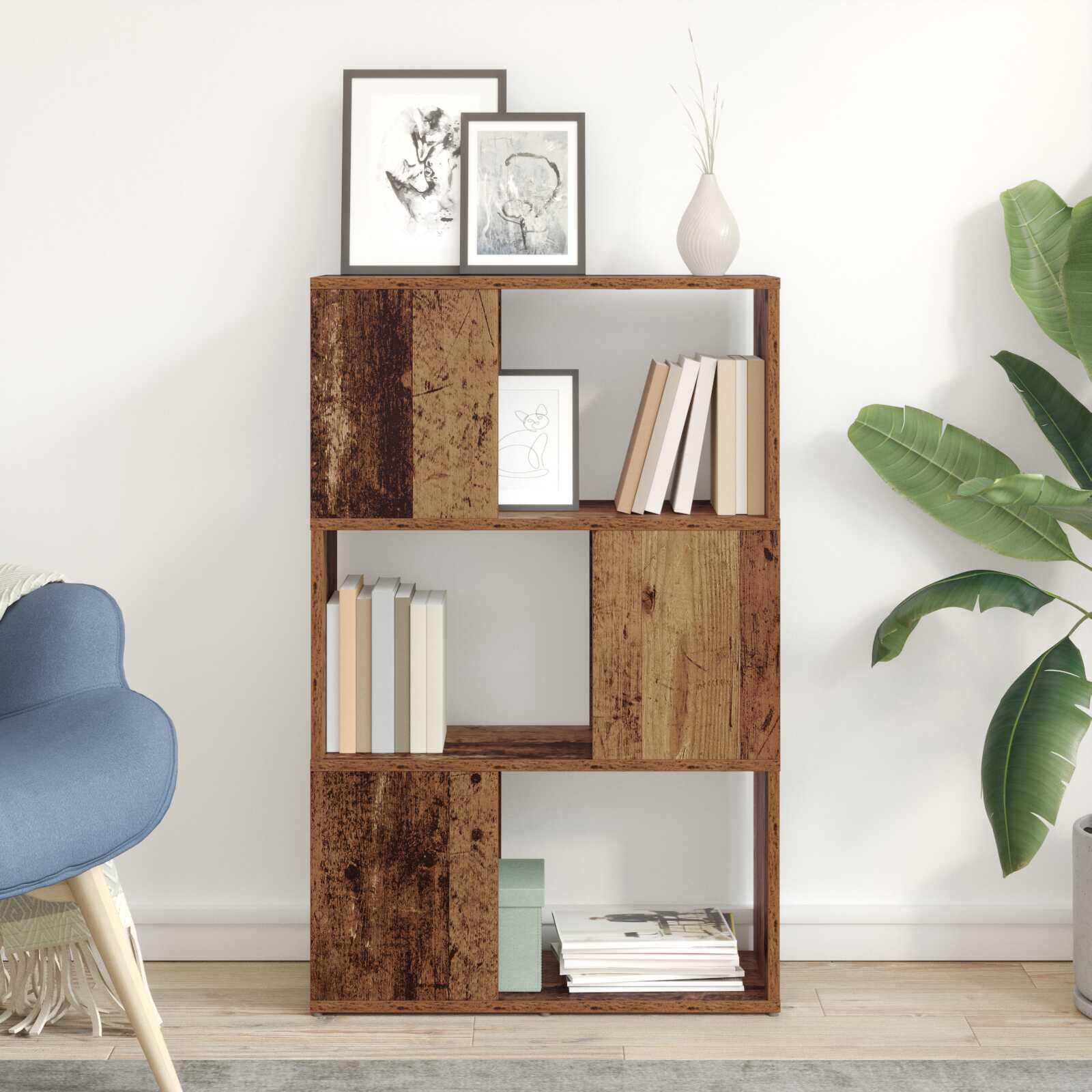 Regal, Bücherständer Holzwerkstoff Altes Holz - Konfigurierbare Größen!!!