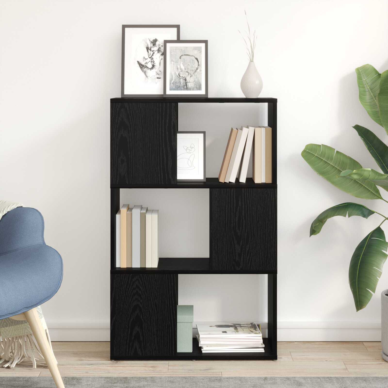 Regal, Bücherständer Schwarze Eiche Holzwerkstoff Schwarz Eiche - Konfigurierbare Größen!!!