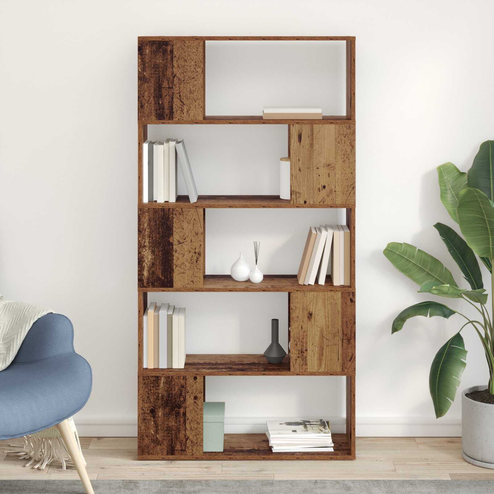 Regal, Bücherständer Holzwerkstoff Altes Holz - Konfigurierbare Größen!!!