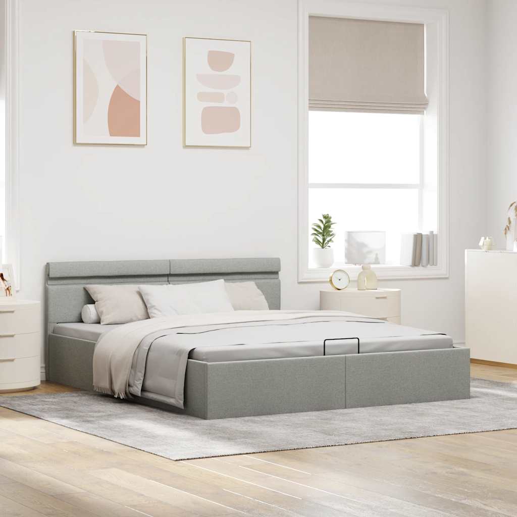 Bett Mit Bettkasten Hydraulisch LED Stoff – Größen & Farben konfigurierbar!!!