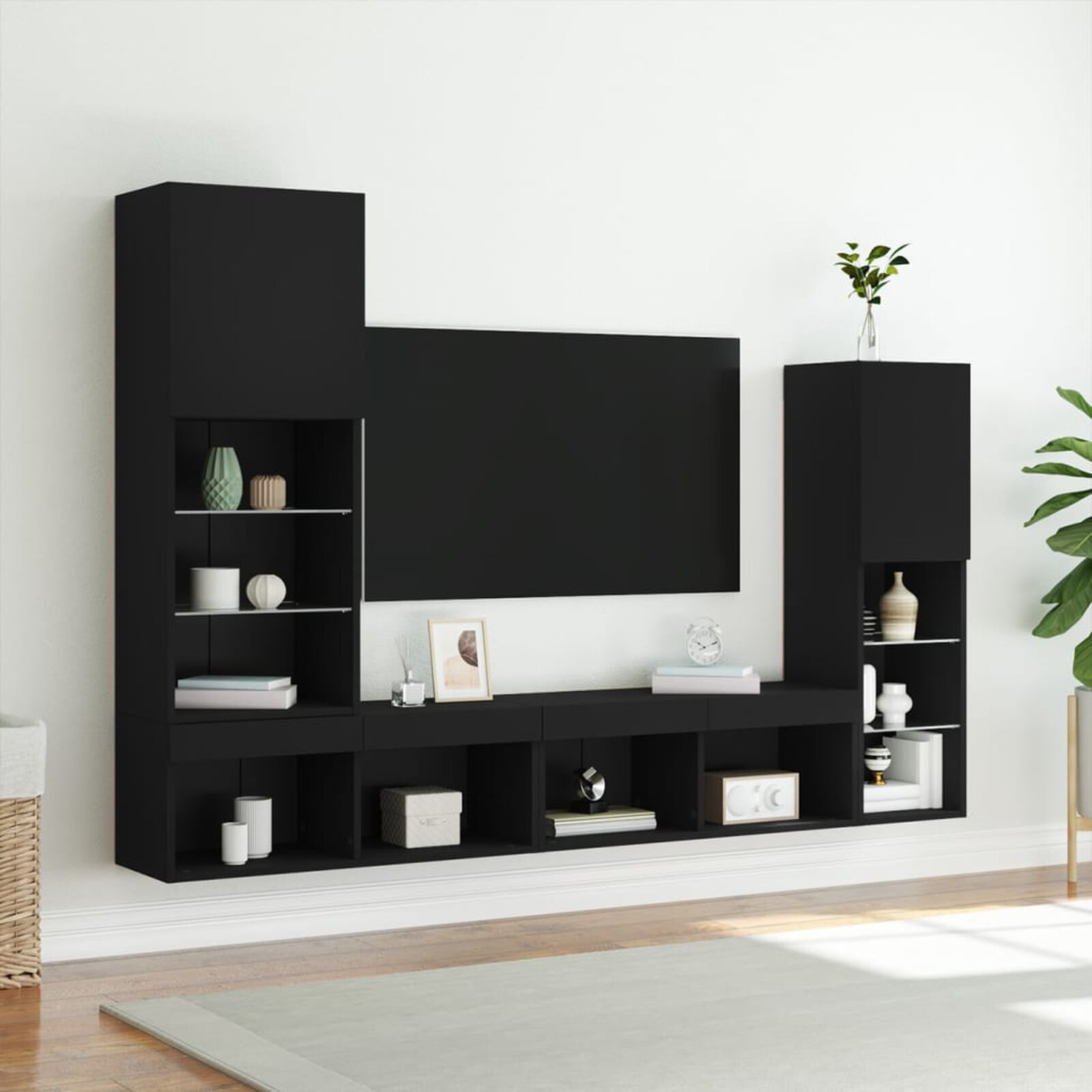 Wohnwand, Tv Schrank Mit LED Lichtern 40,5X30X102 cm  – Farben Konfigurierbar!!!