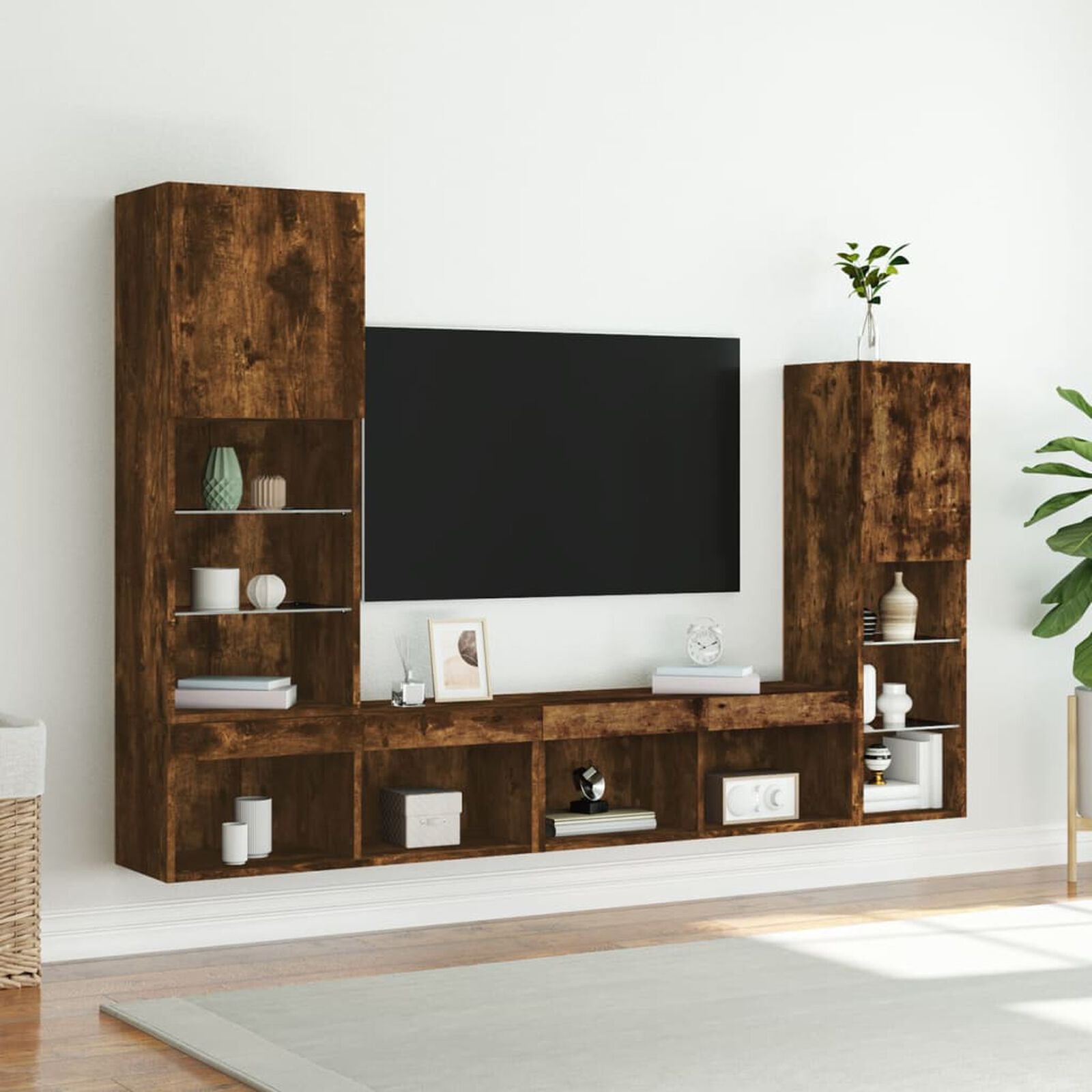 Wohnwand, Tv Schrank Mit LED Lichtern 40,5X30X102 cm  – Farben Konfigurierbar!!!