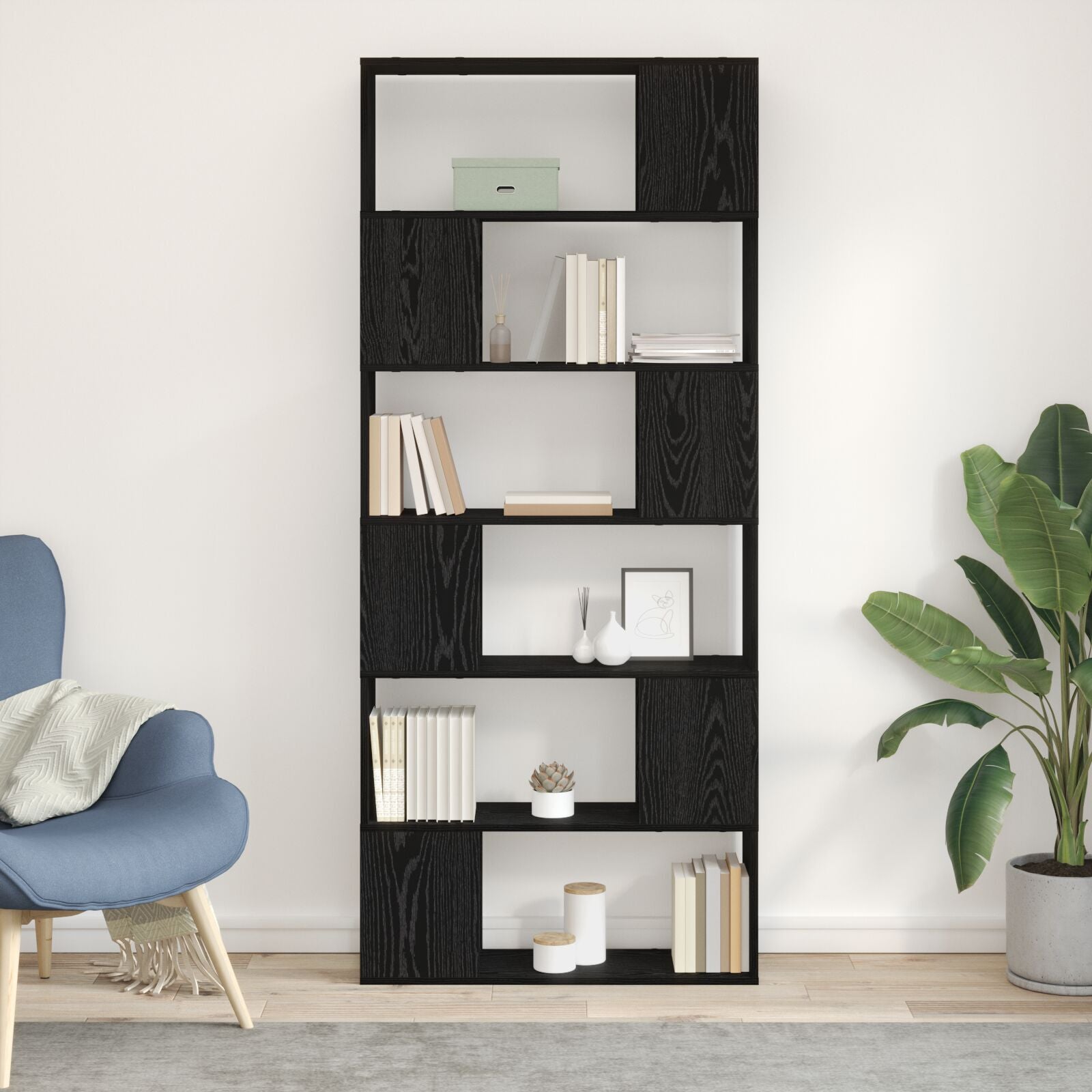 Regal, Bücherständer Schwarze Eiche Holzwerkstoff Schwarz Eiche - Konfigurierbare Größen!!!