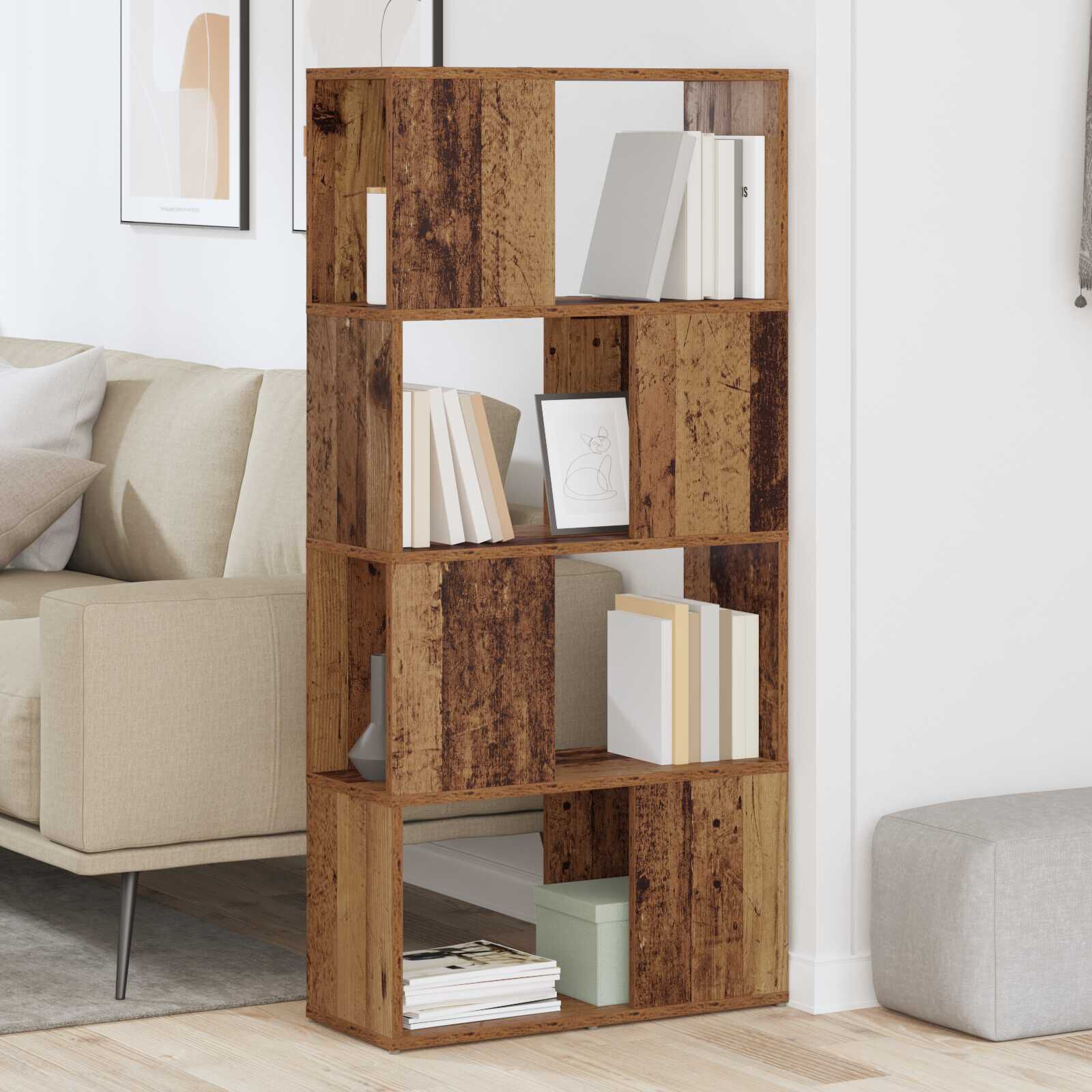 Regal, Bücherständer Holzwerkstoff Altes Holz - Konfigurierbare Größen!!!