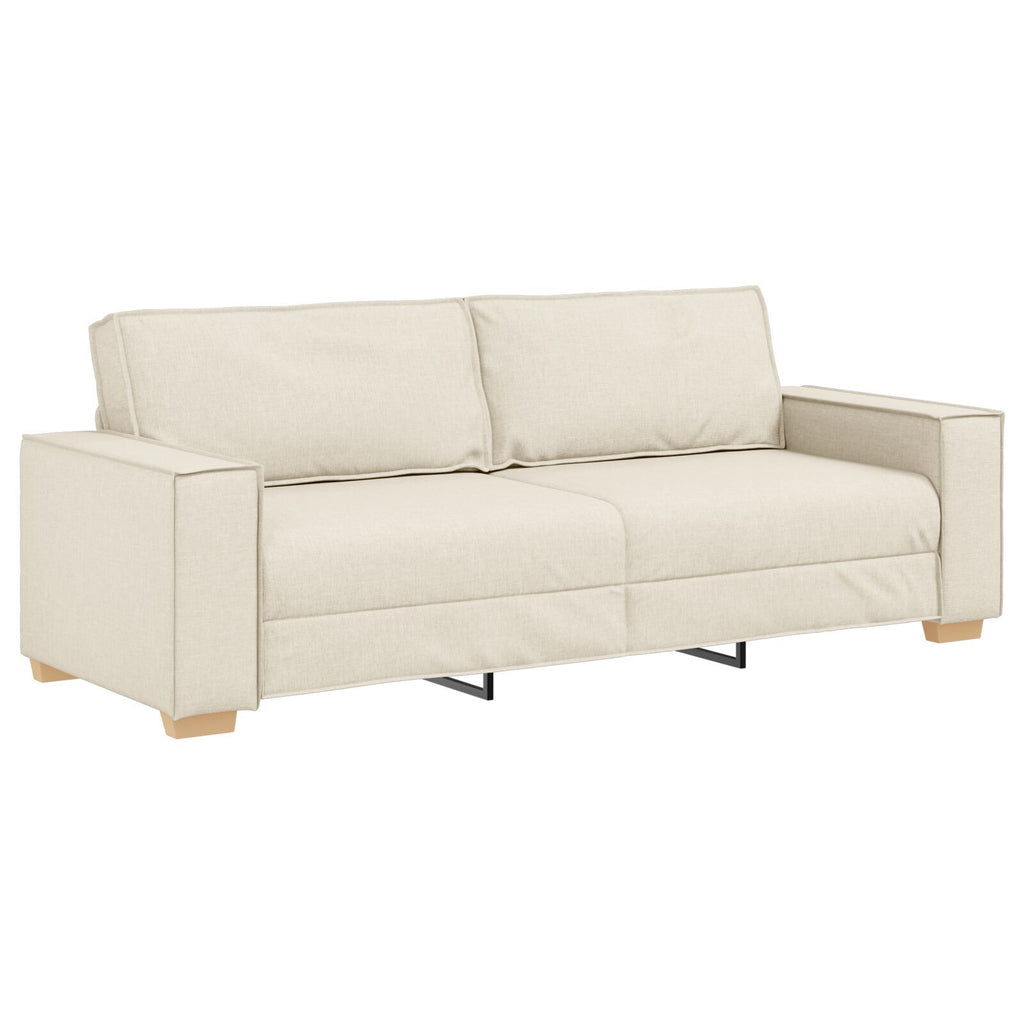 3-Tlg. Sofagarnitur 3,2,1 - Sitzer, Mit Kissen, Leinen