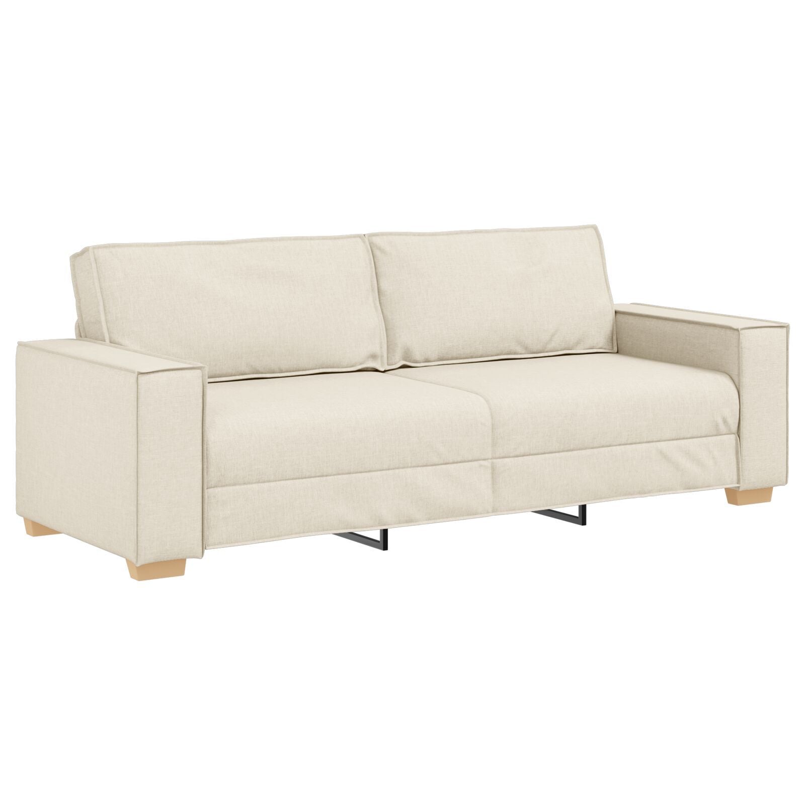 3-Tlg. Sofagarnitur 3,2,1 - Sitzer, Mit Kissen, Leinen