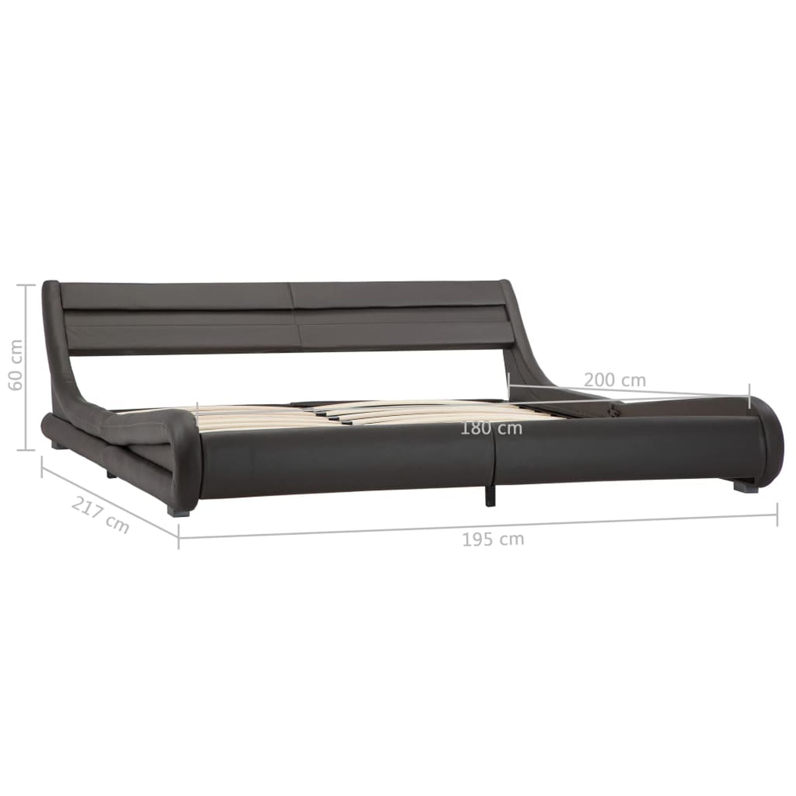 Bettgestell Mit Led, Kunstleder, 100 cm & 180 cm Breit