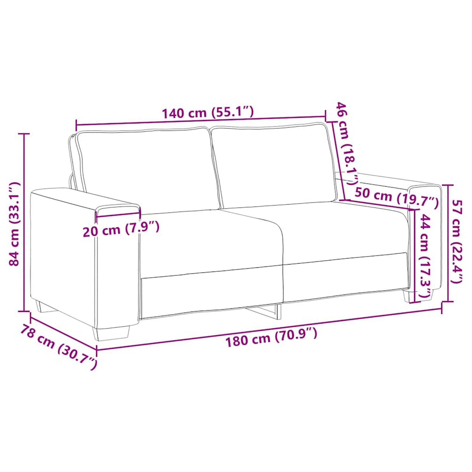 2,3-Sitzer-Sofa/Sessel Samt - Konfigurierbare Farben!!!