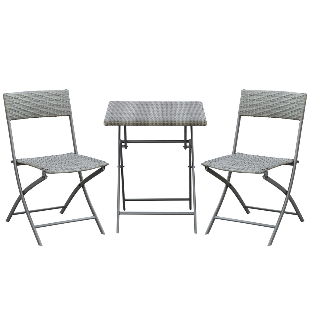 Polyrattan Bistroset für 2 Personen Sitzgruppe Rattan Gartenmöbel Set Garnitur