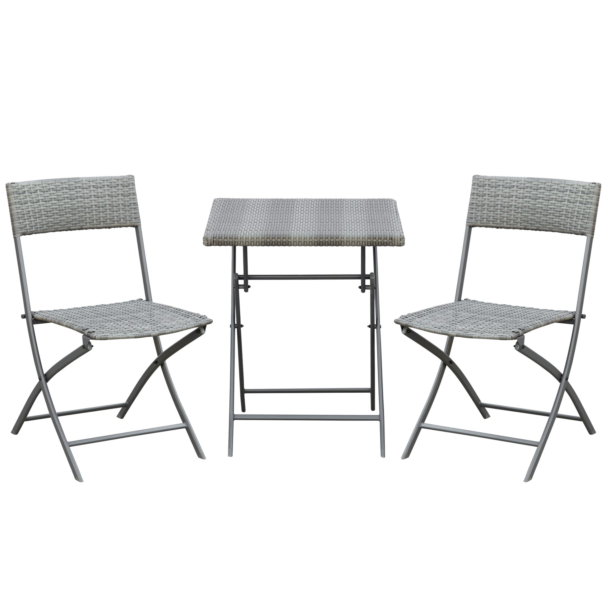 Polyrattan Bistroset für 2 Personen Sitzgruppe Rattan Gartenmöbel Set Garnitur