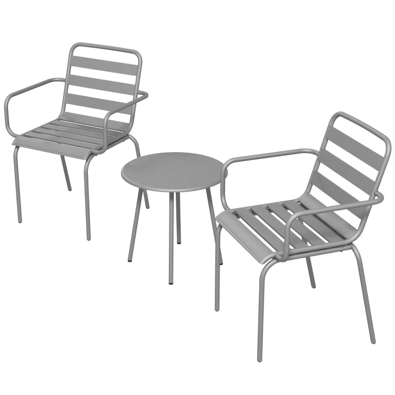 3-teiliges Bistro-Set Balkonbistro-Set 2er-Bistroset, klappbar, modernes Desing, Hellgrau