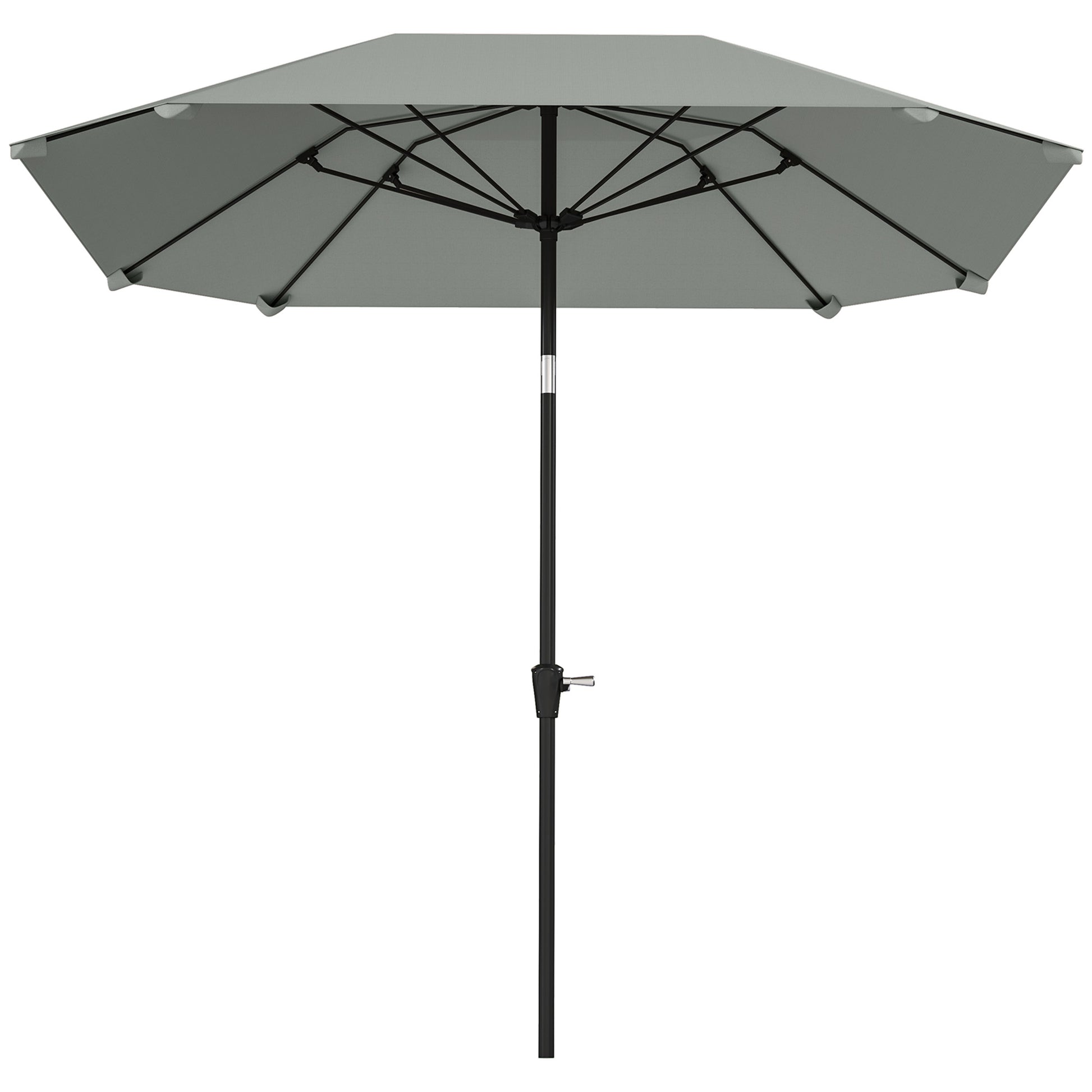 2,3 m Sonnenschirm ohne Basis, Verstellbar mit Kurbel, Polyester, Aluminium, Fiberglas