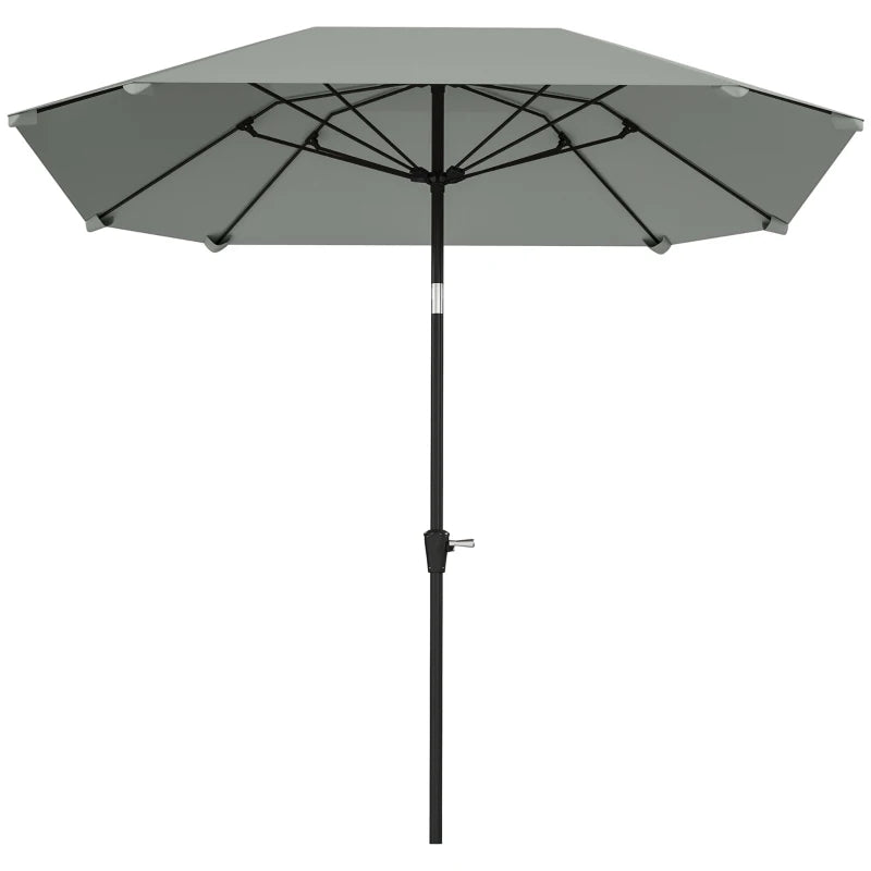 2,3 m Sonnenschirm ohne Basis, Verstellbar mit Kurbel, Polyester, Aluminium, Fiberglas