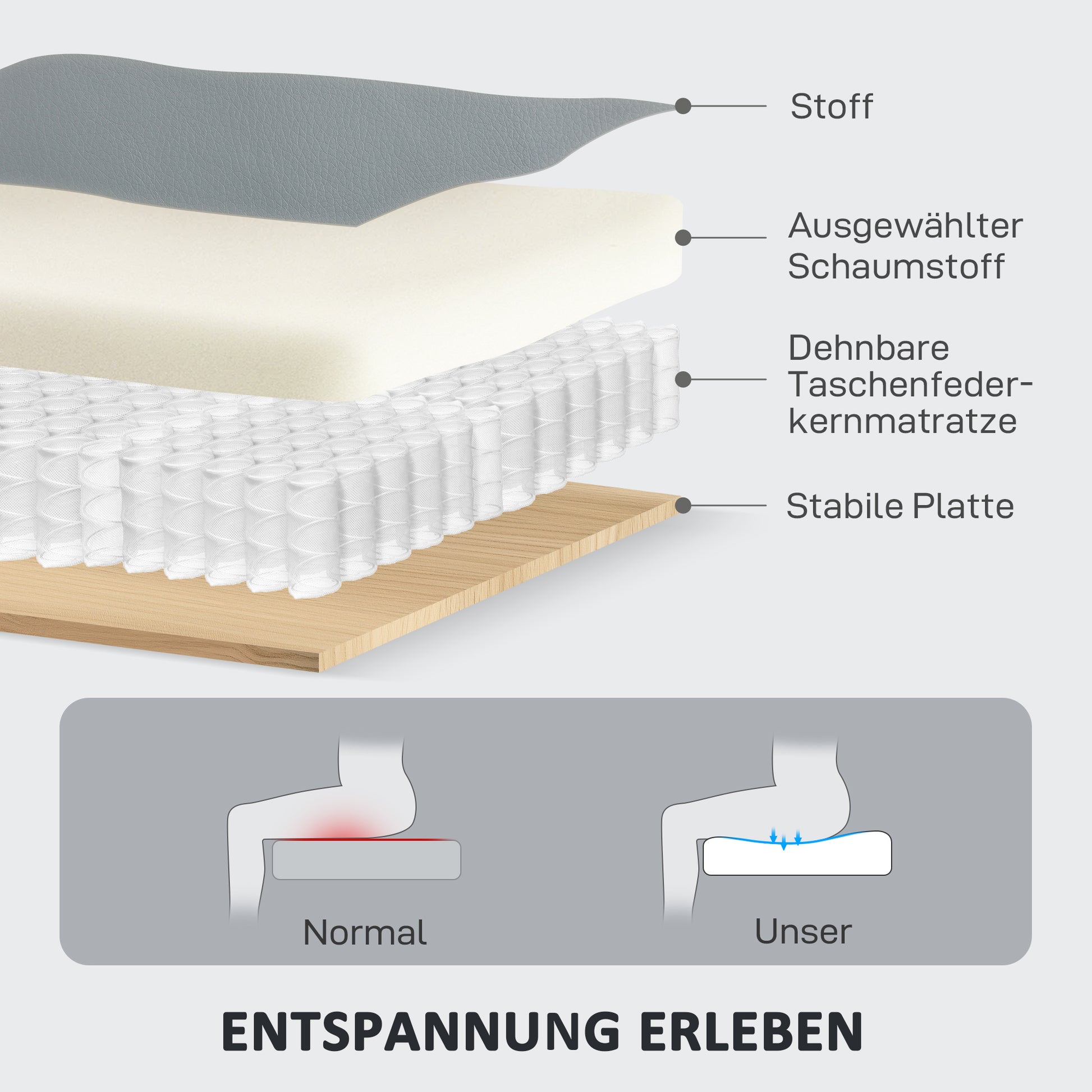 3-Sitzer-Sofa, linker und rechter Sitz zurücklehnbar, anpassbare Fußstütze, Kunstlederbezug, Dunkelgrau