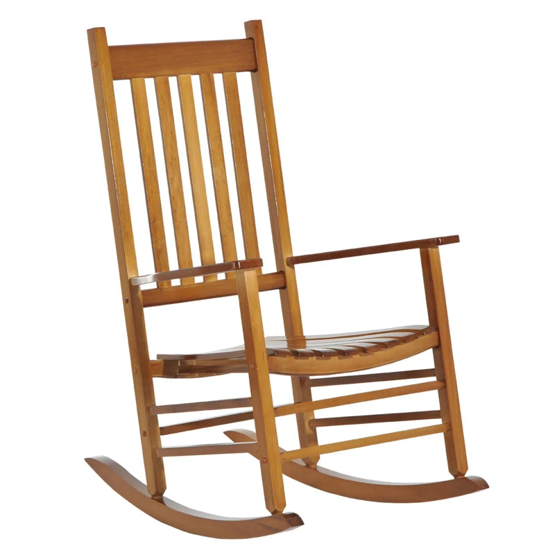 Schaukelstuhl aus Holz mit Armlehne Schwingsessel Relaxstuhl Gartenstuhl 69 x 86 x 115 cm