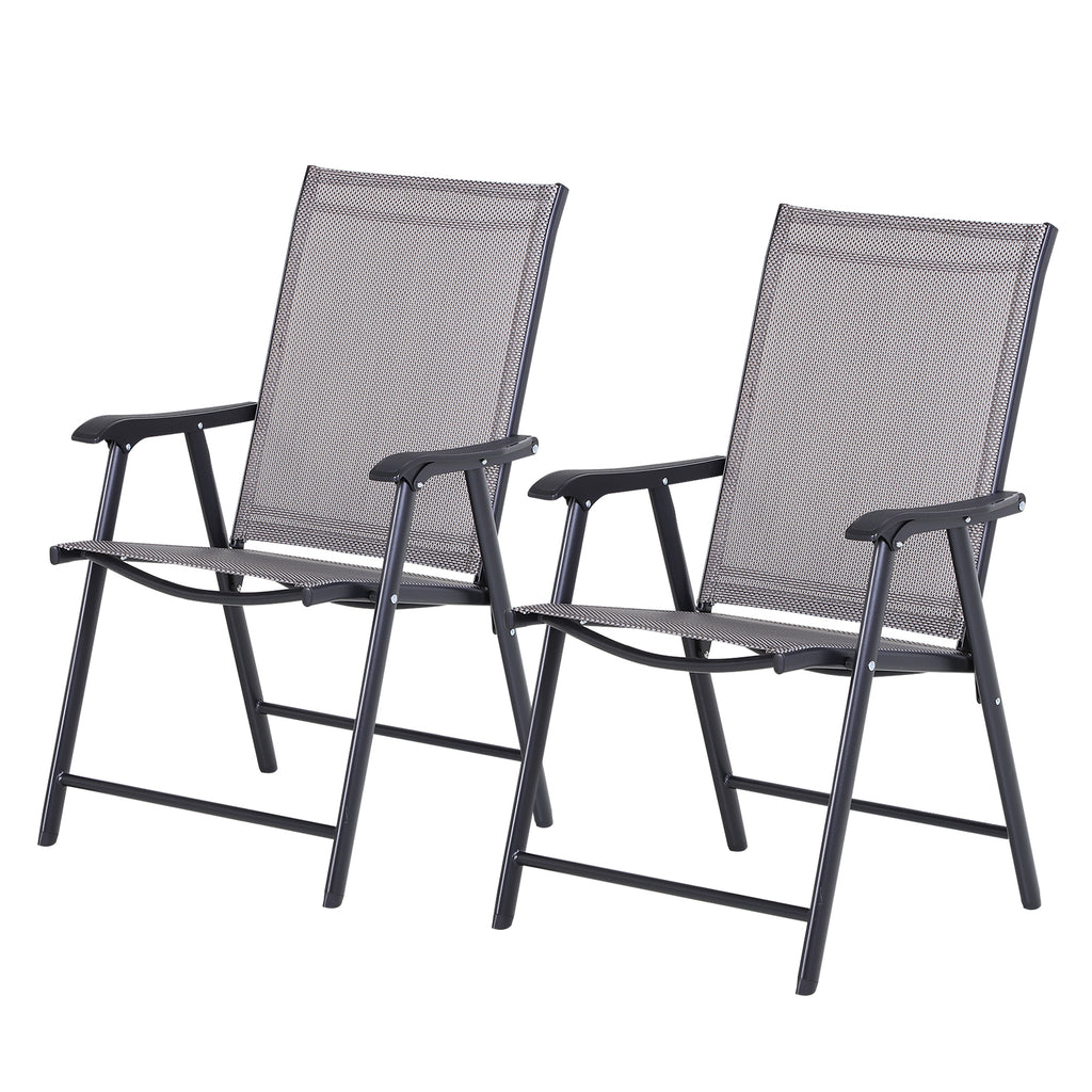 Klappstuhl mit Armlehne 2er Set Campingstuhl Angelstuhl Metall 58 x 64 x 94 cm
