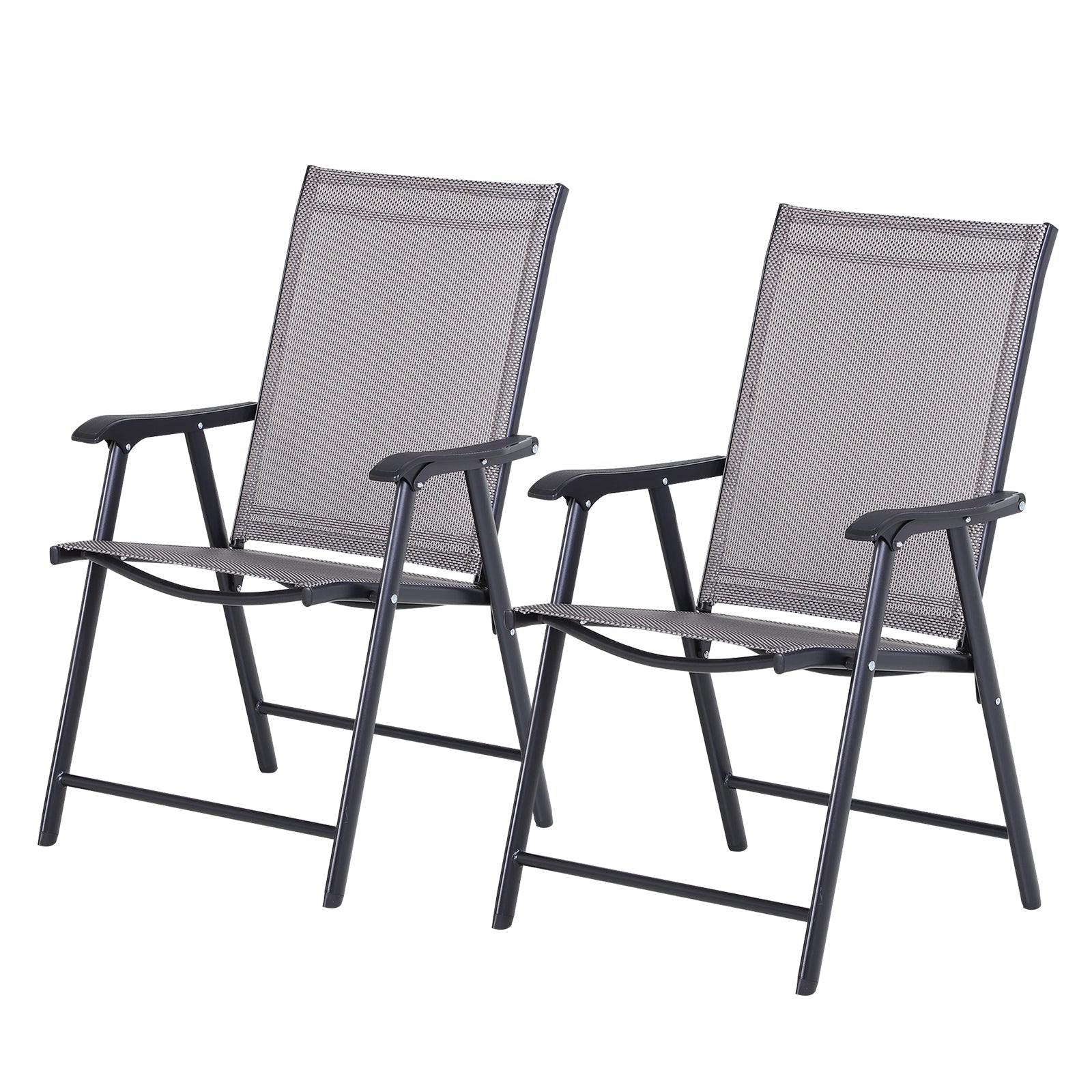Klappstuhl mit Armlehne 2er Set Campingstuhl Angelstuhl Metall 58 x 64 x 94 cm