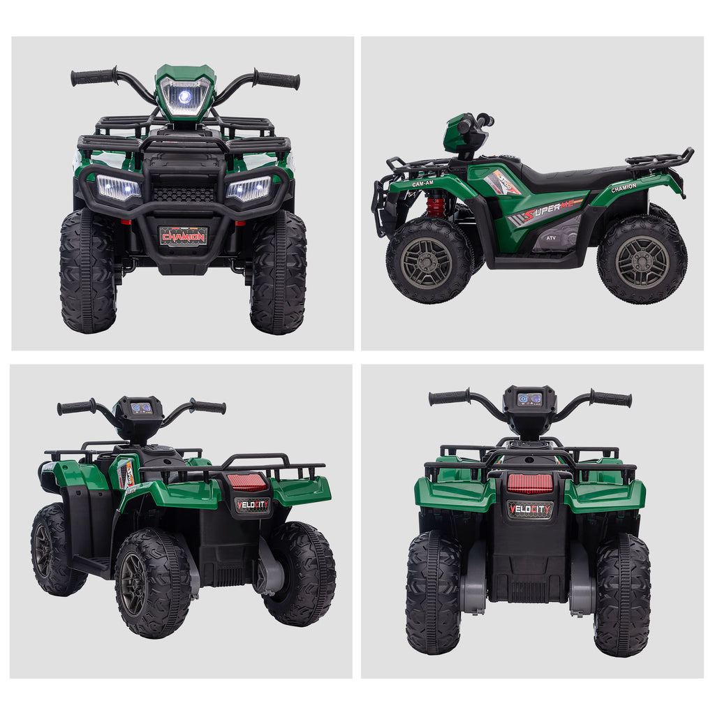 Kinder-Elektroquad, max. 4 km/h, ab 3 Jahren, LED-Scheinwerfer, Musikanschluss, 88 x 45 x 50 cm