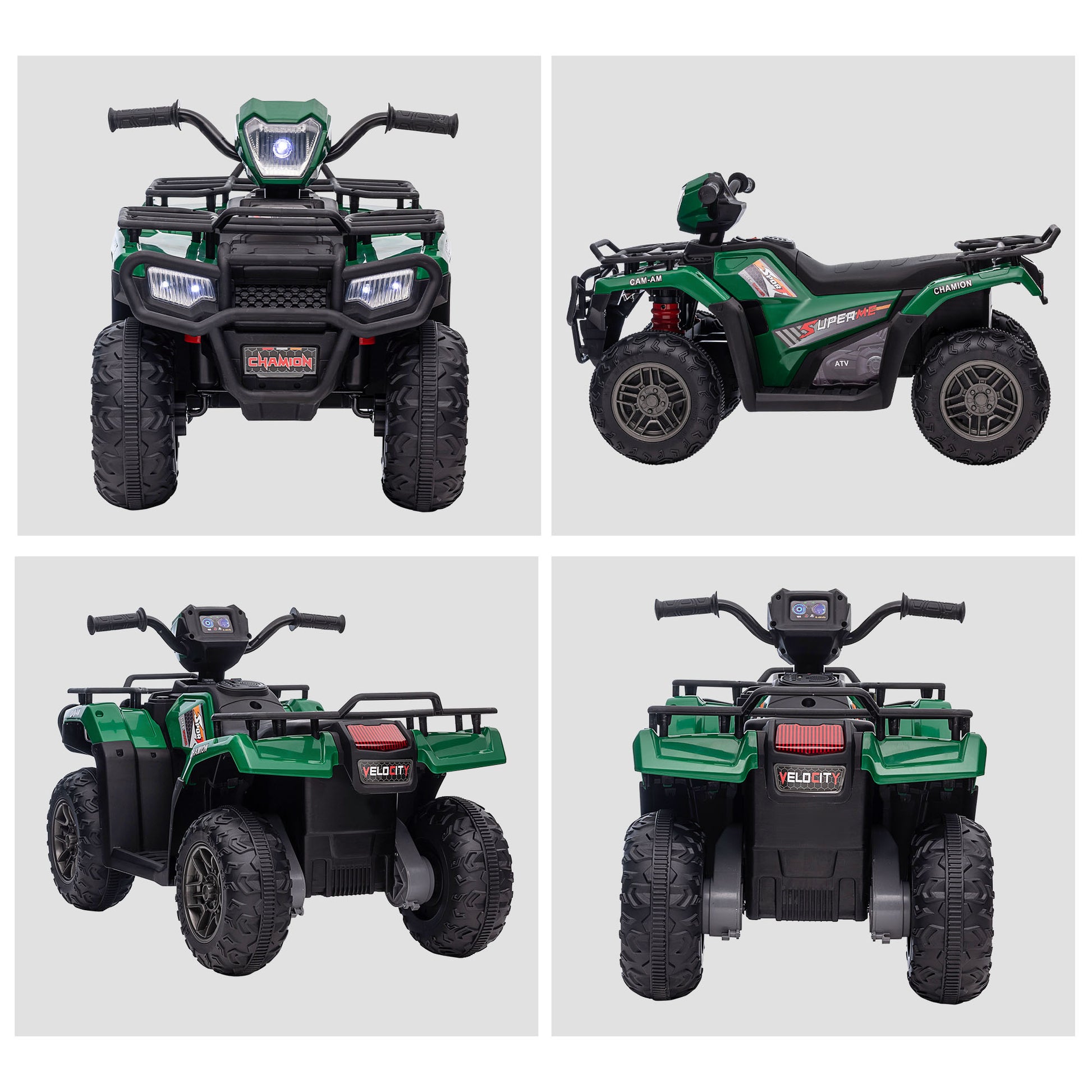Kinder-Elektroquad, max. 4 km/h, ab 3 Jahren, LED-Scheinwerfer, Musikanschluss, 88 x 45 x 50 cm