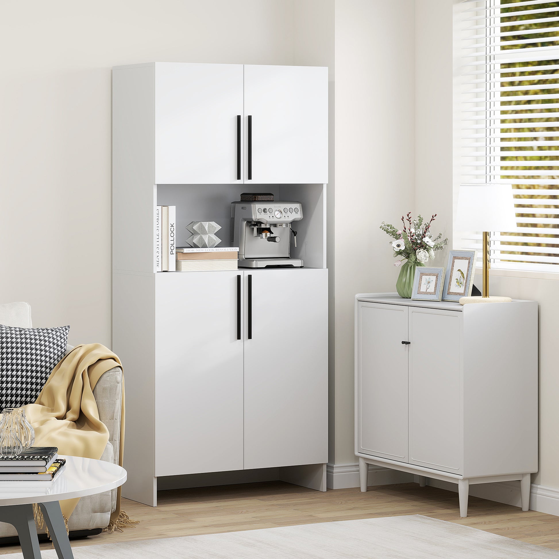 Küchenschrank für Küche, Wohnzimmer, Esszimmer, Schränke, Regale, Mikrowellenablage, Spanplatte