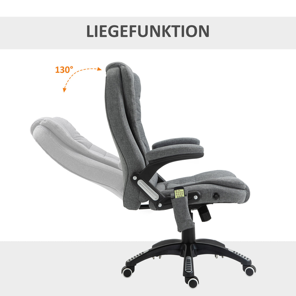 Bürostuhl Massagesessel mit Wärmefunktion, Ergonomischer Chefsessel, Höhenverstellbarer Drehstuhl