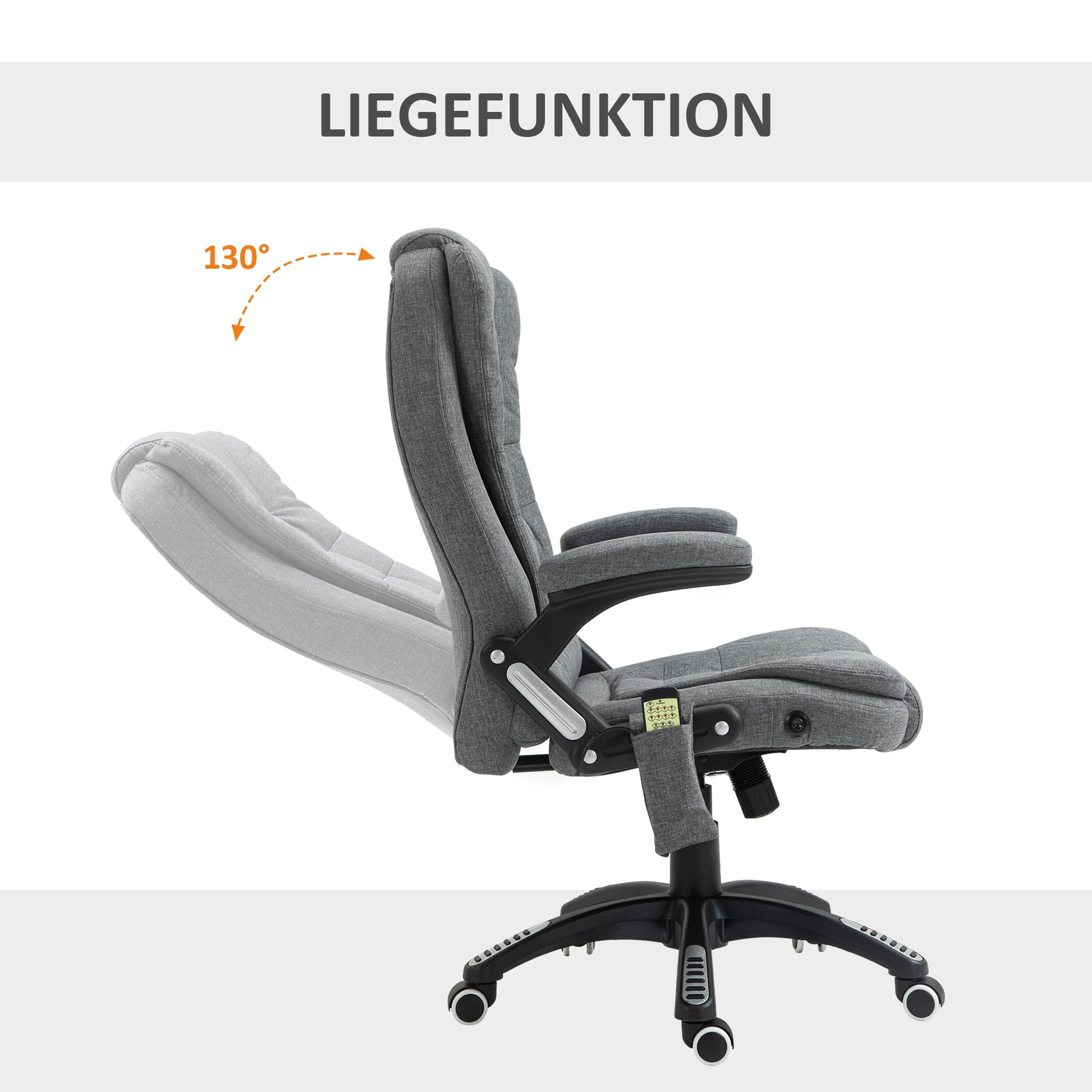 Bürostuhl Massagesessel mit Wärmefunktion, Ergonomischer Chefsessel, Höhenverstellbarer Drehstuhl