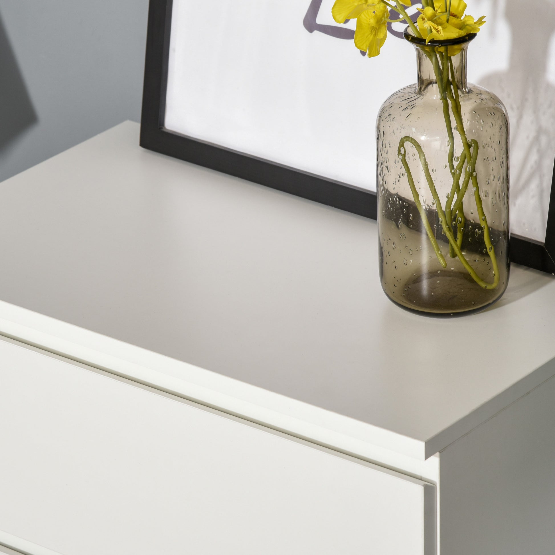 Kommode Sideboard Schubladenkommode, 4 Schubladen, 55 cm x 33 cm x 80 cm, Weiß