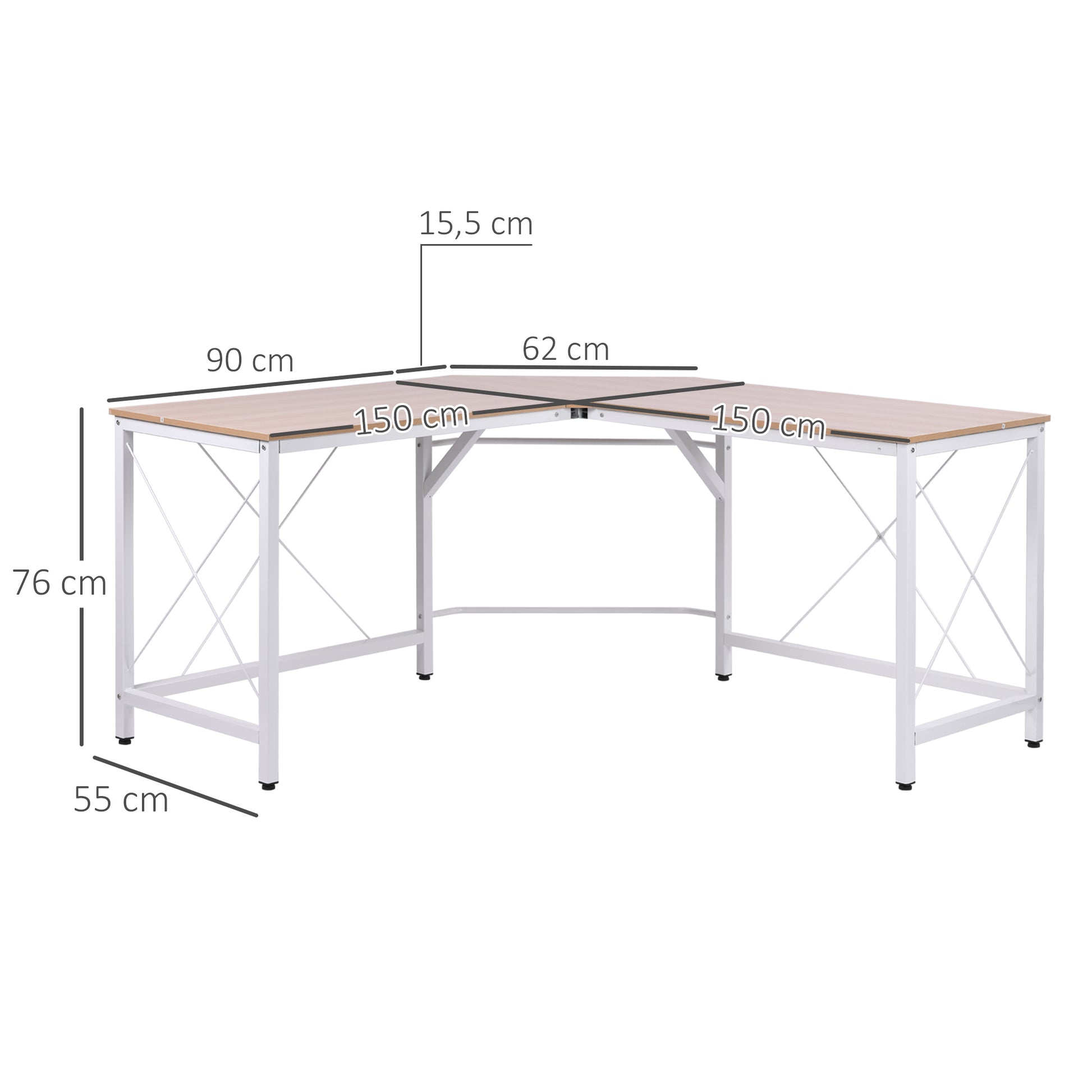 Schreibtisch L-Form Arbeitstisch Bürotisch Eckschreibtisch MDF 150 x 150 x 76 cm