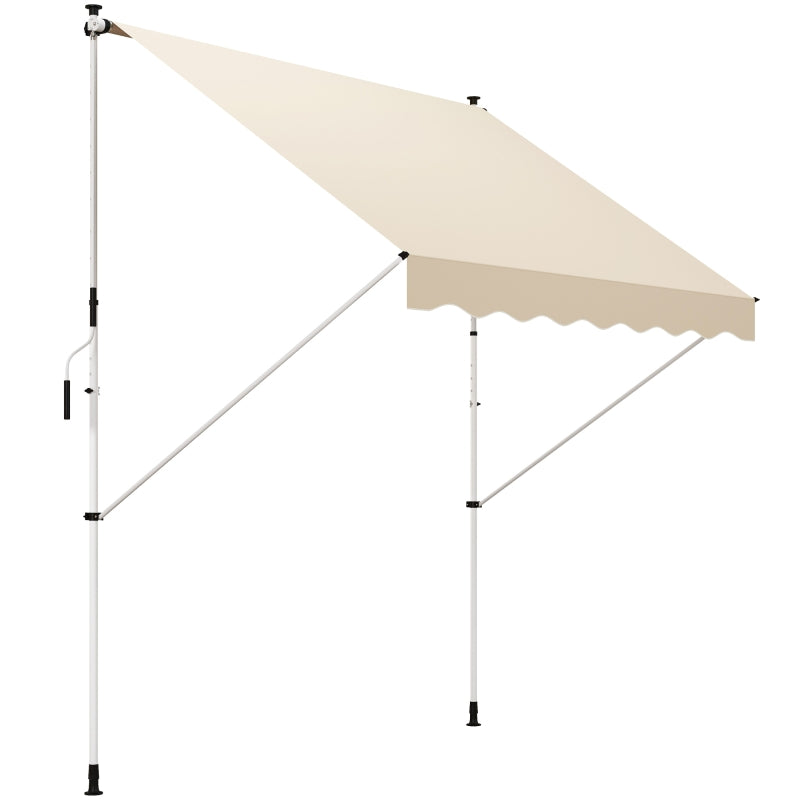 Terrassenmarkise mit Handkurbel höhenverstellbar, witterungsbeständig Balkonmarkise 150cm B