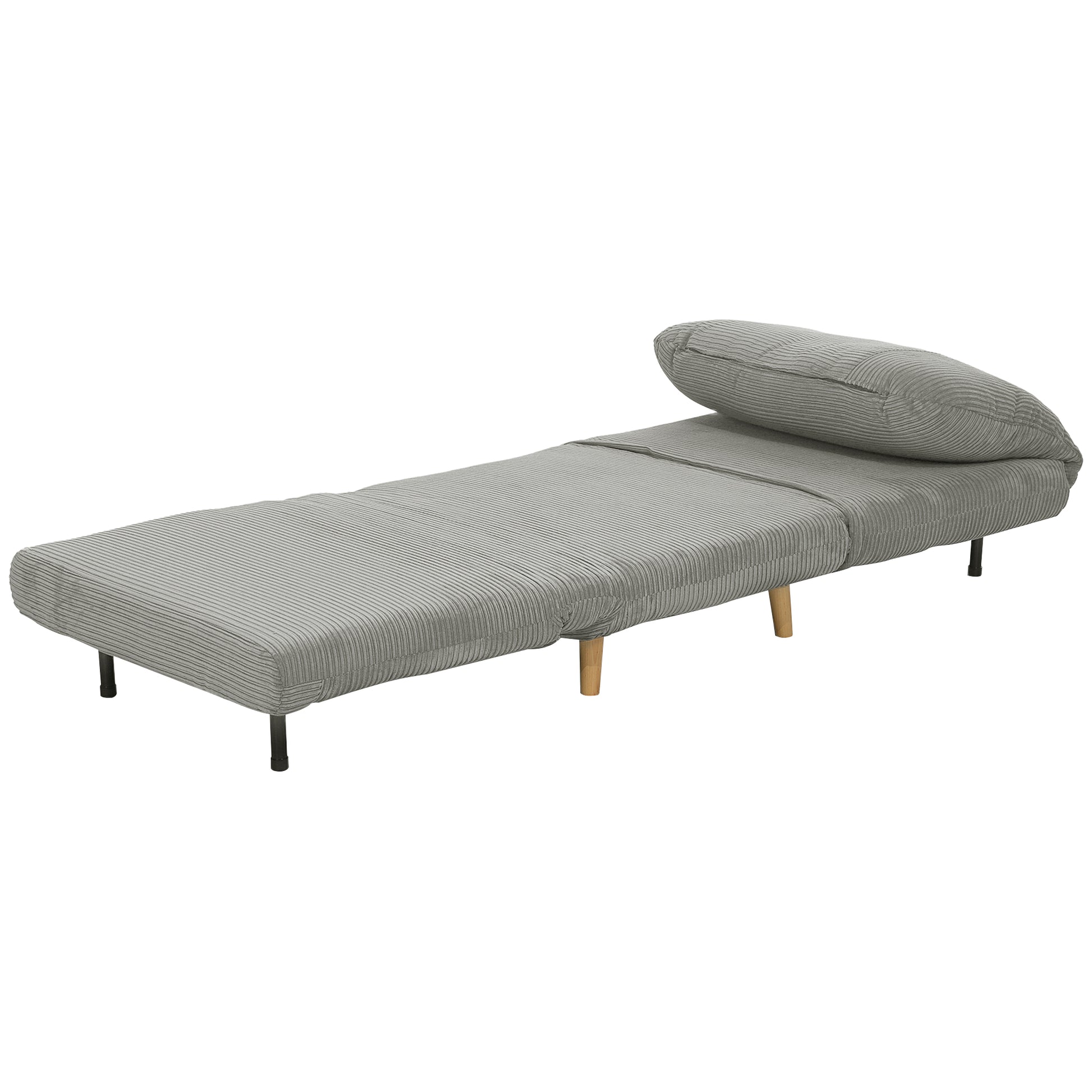 2-in-1 Schlafsessel Gästebett, bis 200 kg, verstellbare Kopfstütze Cord-Optik 82 cm x 8 cm x 83 cm