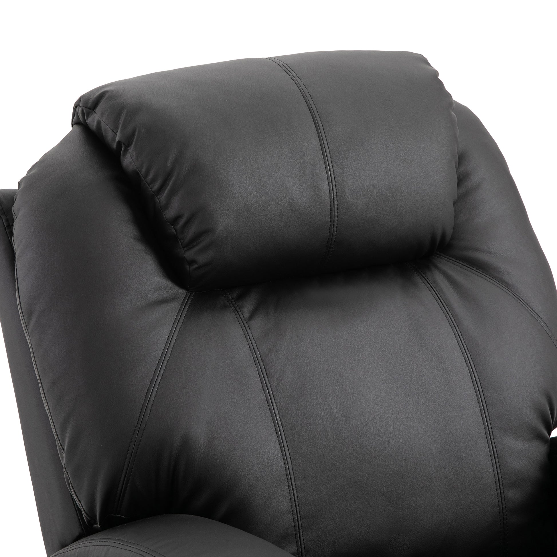 Massagesessel Relaxsessel Massage Liegefunktion Kunstleder Schwarz/Beige 82x97x110cm