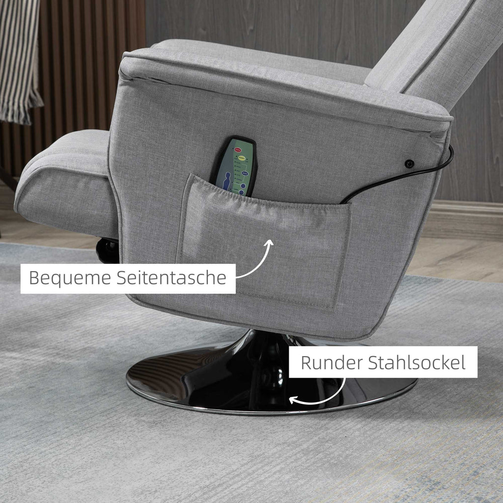 Massagesessel mit Hocker, neigbare Lehne, 78 x 95 x 88 cm