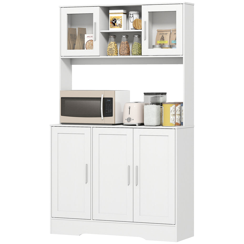 Küchenschrank, Skandinavisches Design, verstellbare Regale, Glastüren, offene Fläche, Spanplatte, MDF