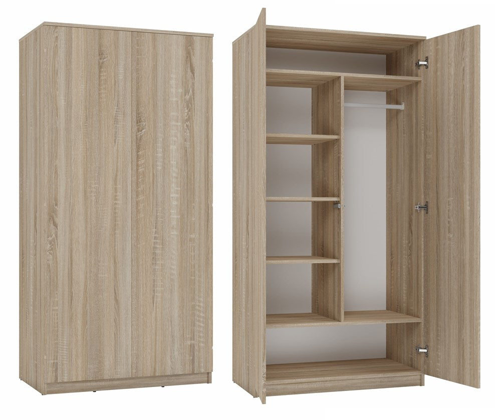 Kleiderschrank MALWA – 90 cm Breit, TIP-ON Türen
